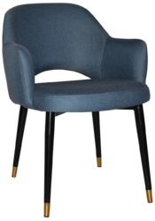 ALBURY ARM CHAIR (SLIM) BLACK BRASS 
