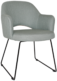 ALBURY ARM CHAIR SLED BLACK