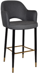 ALBURY SIDE STOOL 750MM - Arms Metal Blk Brass