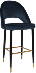 CHEVRON STOOL 750MM -  METAL BLK BRASS