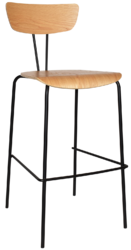 IRUN STOOL 740MM - METAL BLACK/OAK