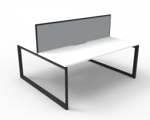 Deluxe Loop Leg Double Workstation - With Screens