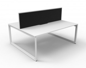 Deluxe Loop Leg Double Workstation - With Screens