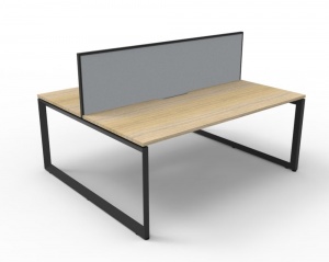 Deluxe Loop Leg Double Workstation - With Screens