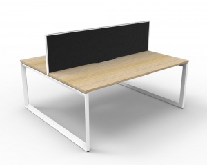 Deluxe Loop Leg Double Workstation - With Screens