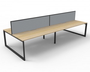 Deluxe Loop Leg Double Workstation - With Screens