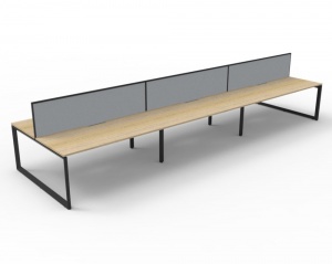 Deluxe Loop Leg Double Workstation - With Screens