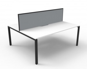 Deluxe Profile Leg Double Workstation - With Screens