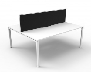 Deluxe Profile Leg Double Workstation - With Screens