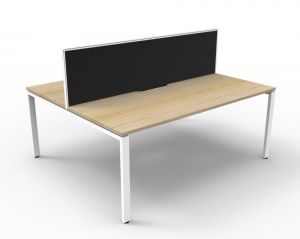 Deluxe Profile Leg Double Workstation - With Screens