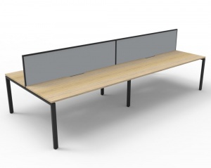 Deluxe Profile Leg Double Workstation - With Screens