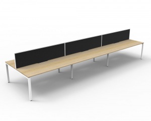 Deluxe Profile Leg Double Workstation - With Screens