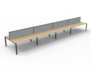 Deluxe Profile Leg Double Workstation - With Screens