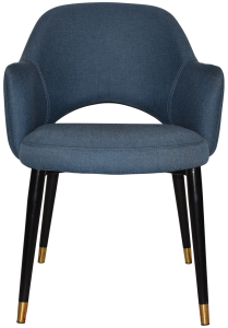 ALBURY ARM CHAIR (SLIM) BLACK BRASS 
