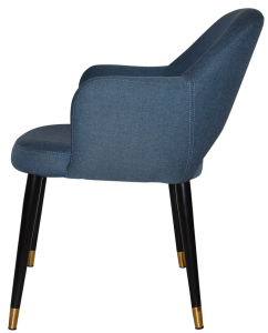 ALBURY ARM CHAIR (SLIM) BLACK BRASS 