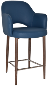 ALBURY SIDE STOOL 650MM - ARMS METAL LIGHT WALNUT