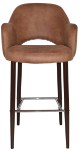 ALBURY SIDE STOOL 750MM - ARMS METAL DARK WALNUT