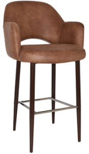 ALBURY SIDE STOOL 750MM - ARMS METAL DARK WALNUT