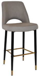 ALBURY SIDE STOOL 750MM - No Arms Metal Blk Brass