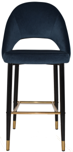 CHEVRON STOOL 750MM -  METAL BLK BRASS