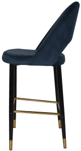 CHEVRON STOOL 750MM -  METAL BLK BRASS