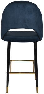 CHEVRON STOOL 750MM -  METAL BLK BRASS