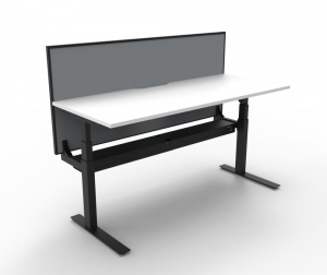 Paramount Single Height Adjustable Desk With Screen